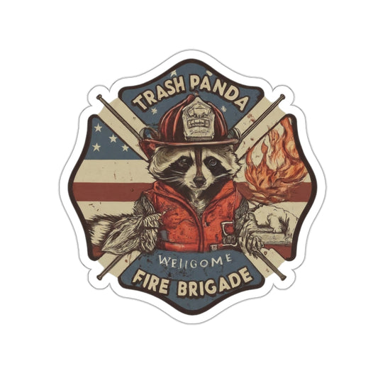 TRASH PANDA FIRE BRIGADE HELMET STICKER 2X2"