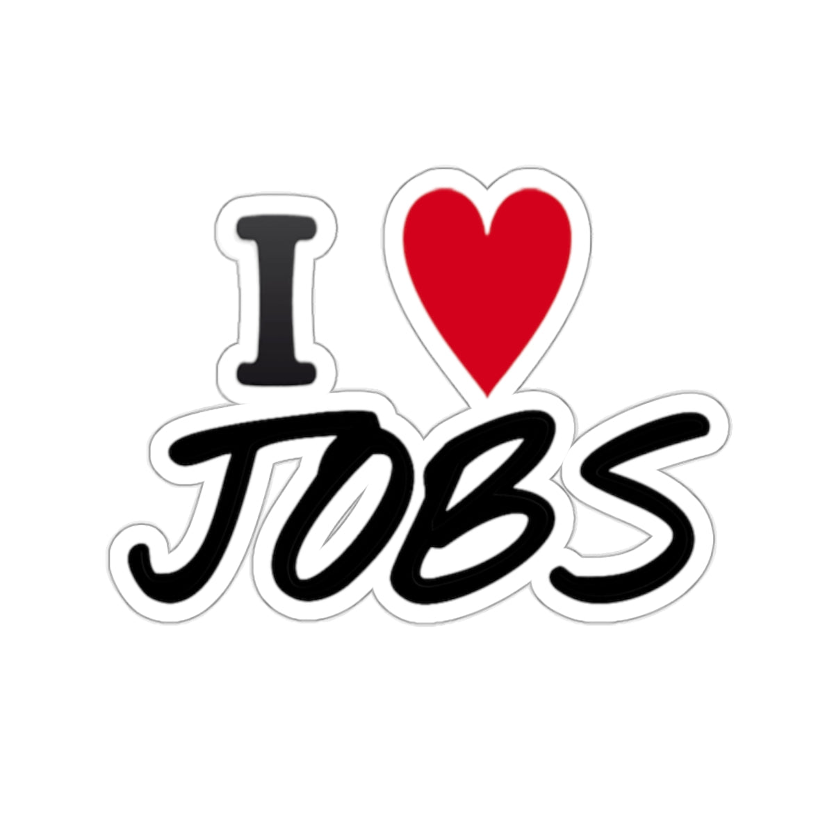 I LOVE JOBS HELMET STICKER