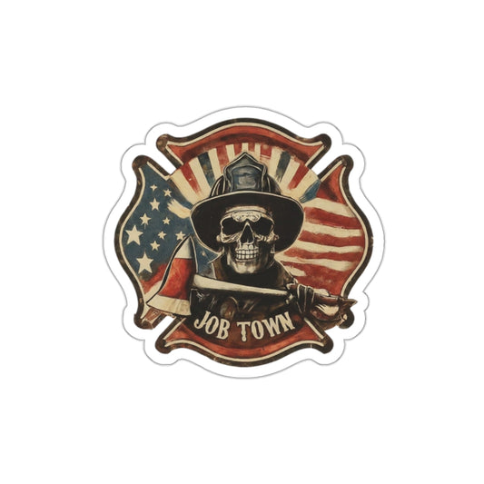 JOB TOWN HELMET STICKER