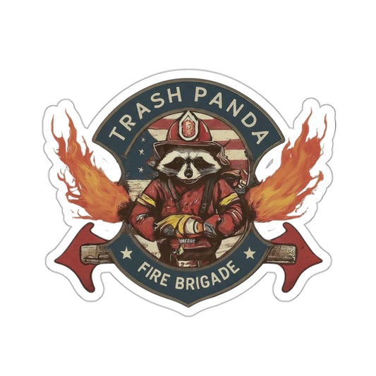 TRASH PANDA FIRE BRIGADE HELMET STICKER 2X2"